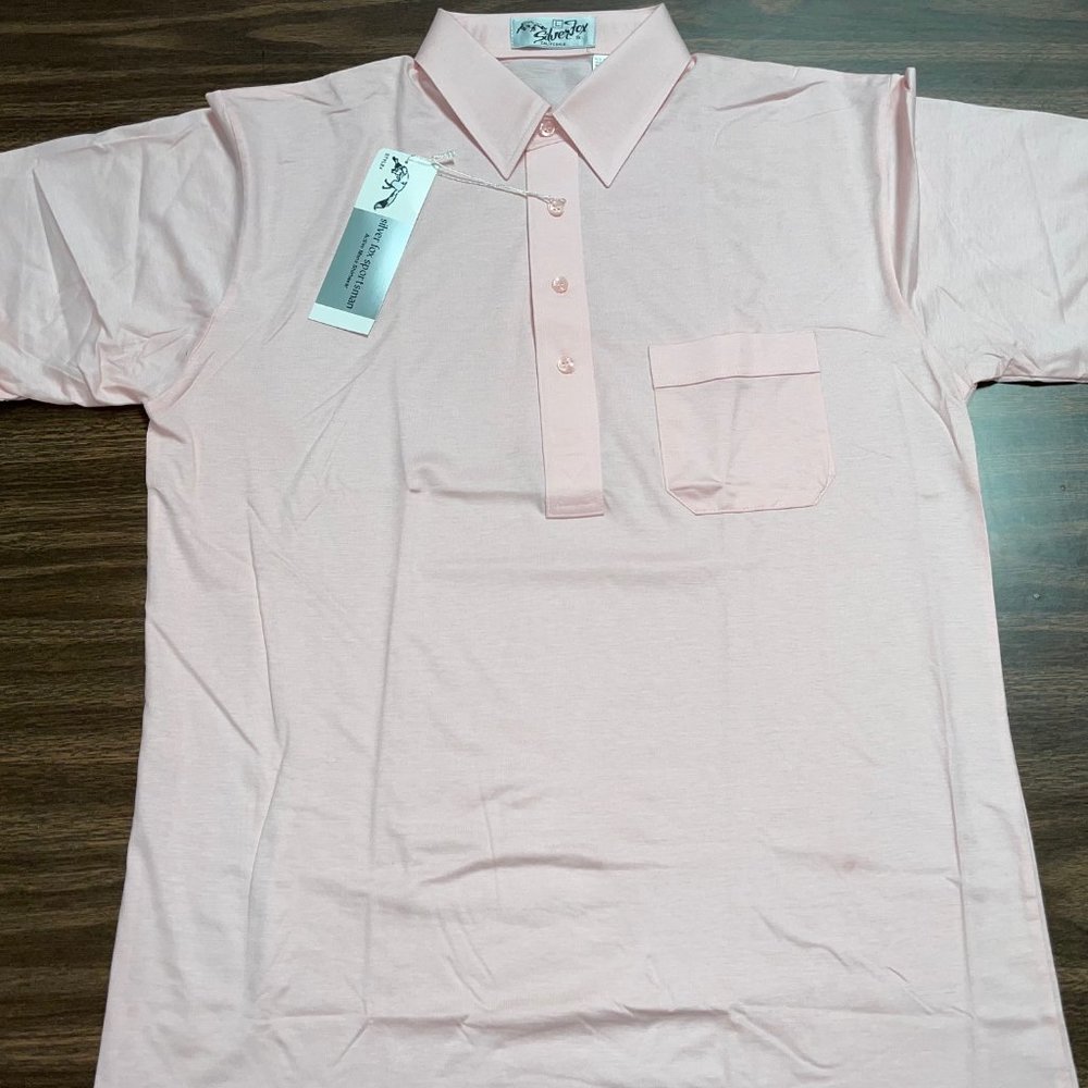 NWT vintage golf shirt with pocket pink Silver Fox brand new